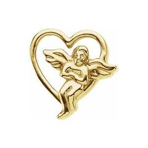 9x9 mm Heart with Angel Lapel Pin