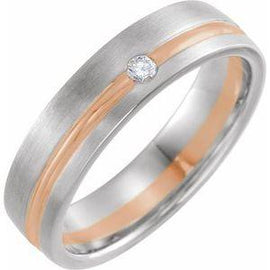 Yellow .07 CTW Diamond 6 mm Grooved Band