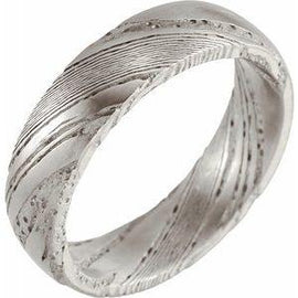 Damascus Steel 8 mm Flat Patterned Band