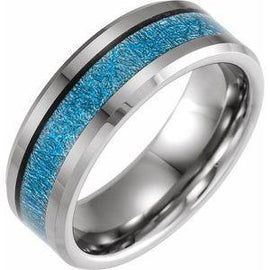 Band with Imitation Blue Meteorite Inlay