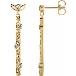 1/8 CTW Diamond Vintage-Inspired Dangle Earrings