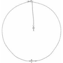 Load image into Gallery viewer, 1/10 CT Diamond Sideways Cross Necklace
