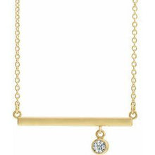 Load image into Gallery viewer, Diamond Bezel-Set 18&quot; Bar Necklace
