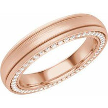 Load image into Gallery viewer, 4 mm 1/2 CTW Diamond Grooved Band with Satin Finish
