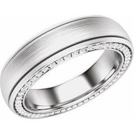 4 mm 1/2 CTW Diamond Grooved Band with Satin Finish