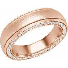 Load image into Gallery viewer, 4 mm 1/2 CTW Diamond Grooved Band with Satin Finish
