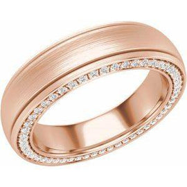 4 mm 1/2 CTW Diamond Grooved Band with Satin Finish
