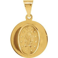 Load image into Gallery viewer, 18 mm Hollow Round Spanish Miraculous Medal
