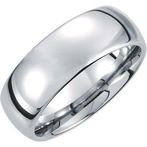 White 8 mm Domed Band