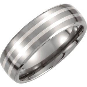 Titanium & Inlay 7 mm Satin Finish Band