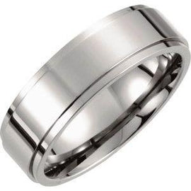Titanium 7 mm Ridged Band