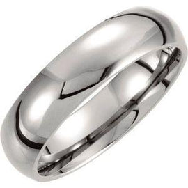 Black Titanium 6 mm Domed Polished Band