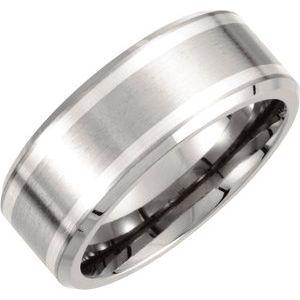 Titanium & Inlay 9 mm Beveled-Edge Band