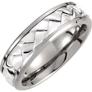 Titanium & Inlay 7 mm Woven Band