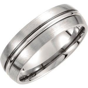 Titanium 7 mm Grooved & Satin Finished Band