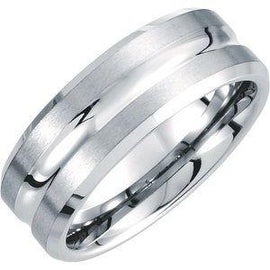 8.3 mm Beveled Band with Grooved Center