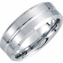 8.3 mm Beveled Band with Grooved Center