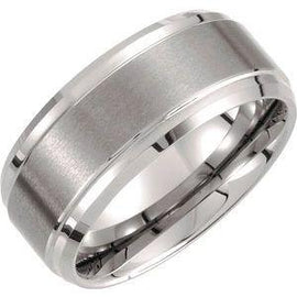 10 mm Ridged Band with Satin Center