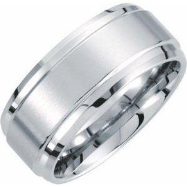 10 mm Ridged Band with Satin Center