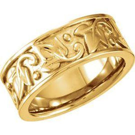 8 mm Leaf Design Band