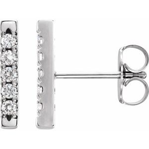 1/8 CTW Diamond French-Set Bar Earrings