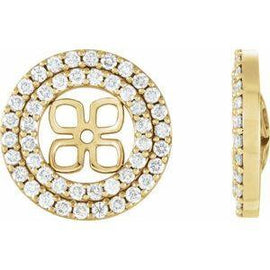 9/10 CTW Diamond Earring Jackets for 8 mm Pearl