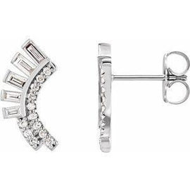 1/3 CTW Diamond Curved Fan Earrings