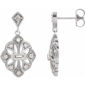 3/8 CTW Diamond Vintage-Inspired Earrings