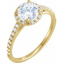 Load image into Gallery viewer, 6.5 mm Round Forever One™ Moissanite &amp; 1/5 CTW Diamond Engagement Ring
