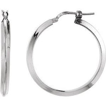 Load image into Gallery viewer, 24 mm Round Knife Edge Tube Style Hoop Earrings
