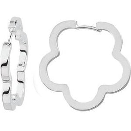 Flower Hinged Hoop Earrings