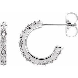 0.05 CTW .01 CTW Diamond Vintage-Inspired Hoop Earrings