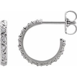 0.06 CTW .06 CTW Diamond Sculptural Hoop Earrings