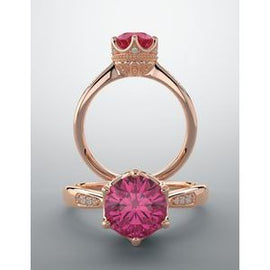 Baby Pink Topaz & .06 CTW Diamond Ring