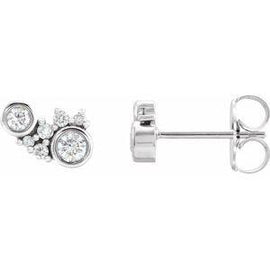 1/4 CTW Diamond Scattered Bezel-Set Earrings