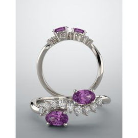 Amethyst & 1/5 CTW Diamond Ring