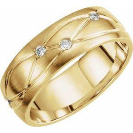 1/5 CTW Diamond Grooved 8 mm Band