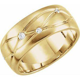 1/5 CTW Diamond Grooved 8 mm Band