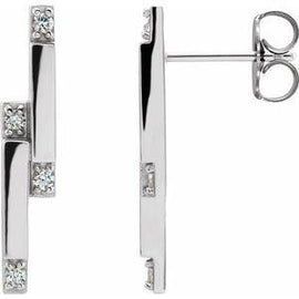 1/10 CTW Diamond Bar Earrings