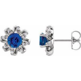 1 CTW Diamond Halo-Style Earrings