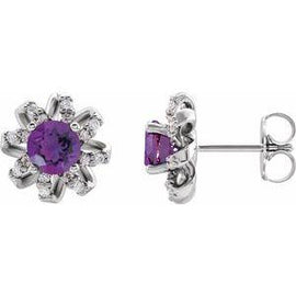 1 CTW Diamond Halo-Style Earrings