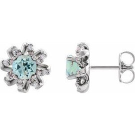 1 CTW Diamond Halo-Style Earrings