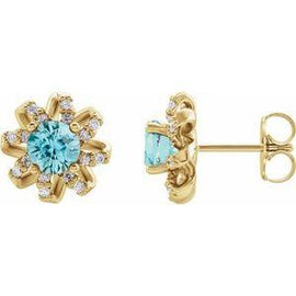1 CTW Diamond Halo-Style Earrings