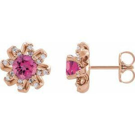 1 CTW Diamond Halo-Style Earrings