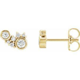 1/4 CTW Diamond Scattered Bezel-Set Earrings