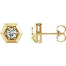 Load image into Gallery viewer, 1/2 CTW Diamond Geometric Earrings
