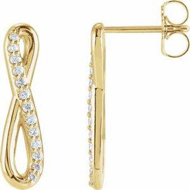 1/8 CTW Diamond Infinity-Inspired Earrings