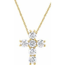 Load image into Gallery viewer, 14K White 1/4 CTW Natural Diamond Cross 18&quot; Necklace
