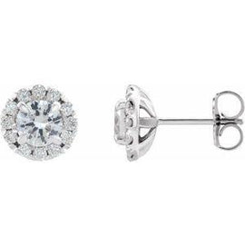 3/4 CTW Diamond Halo-Style Earrings