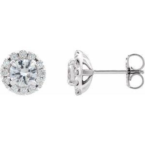 3/4 CTW Diamond Halo-Style Earrings